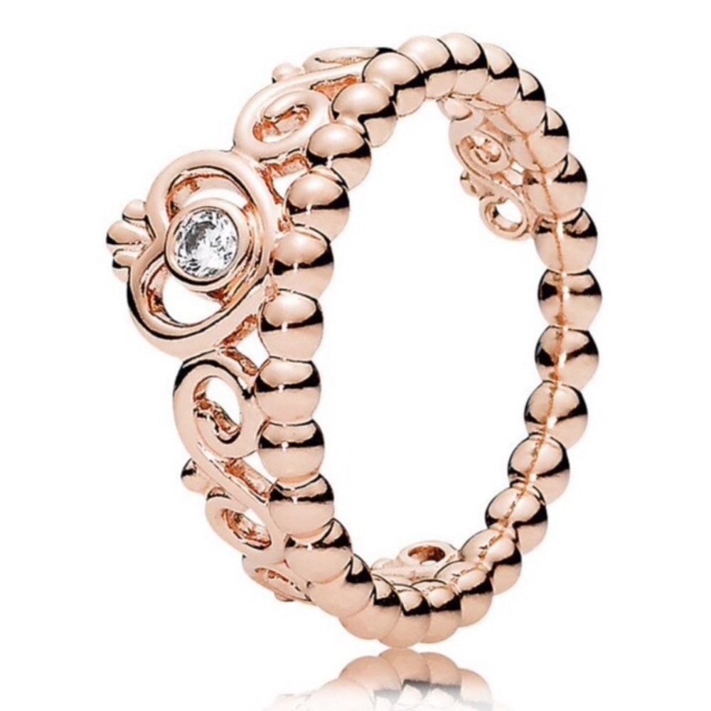rose gold pandora princess ring